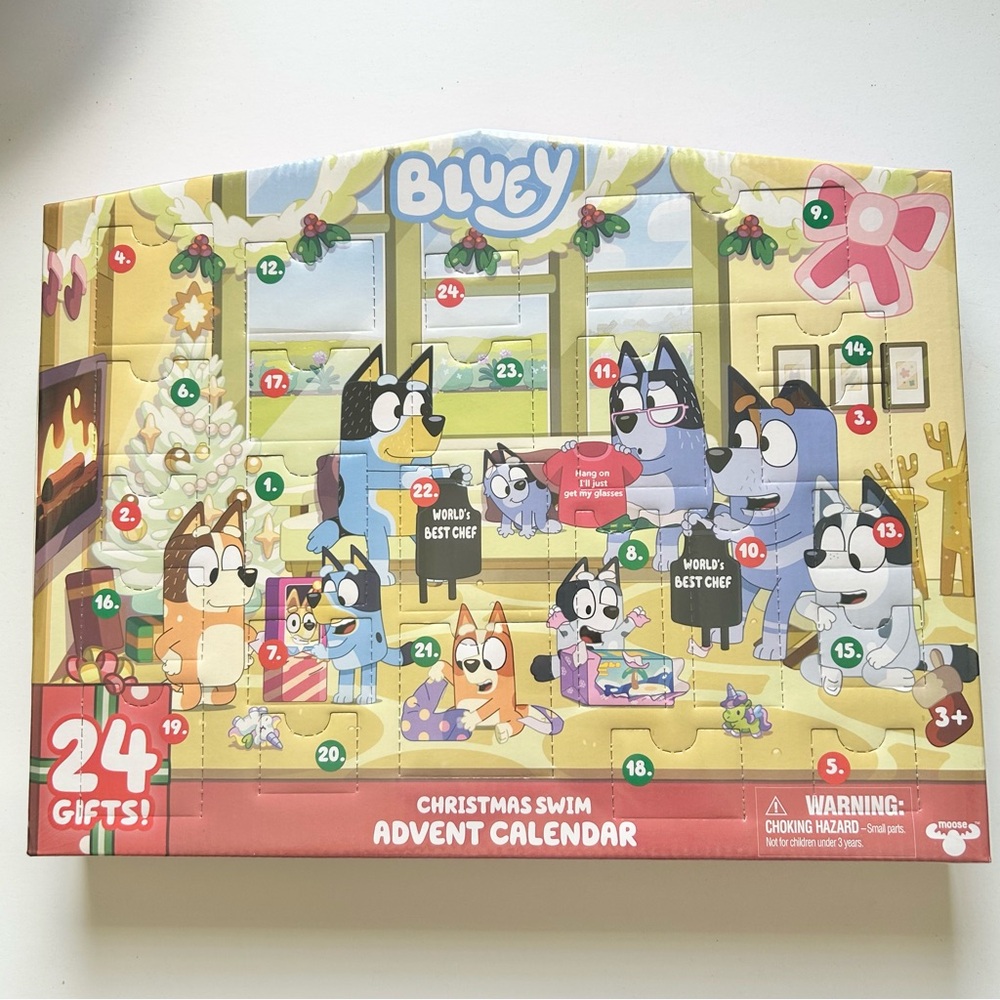 Bluey's Christmas Swim Advent Calendar 24 Days of Surprises Countdown Gifts NEW